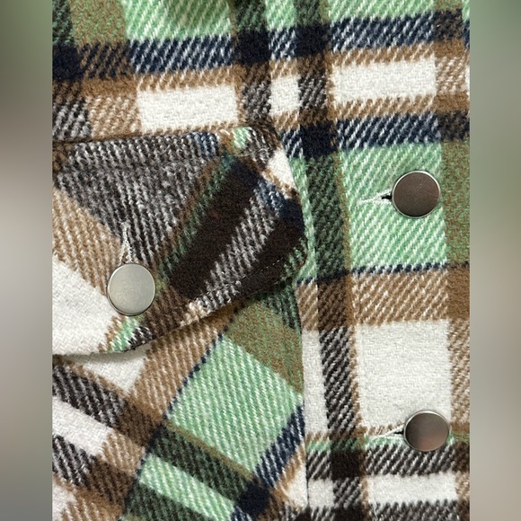 Dokotoo Plaid Fleece Shacket Jacket – Brown/Green, Size Small - Picture 3 of 5